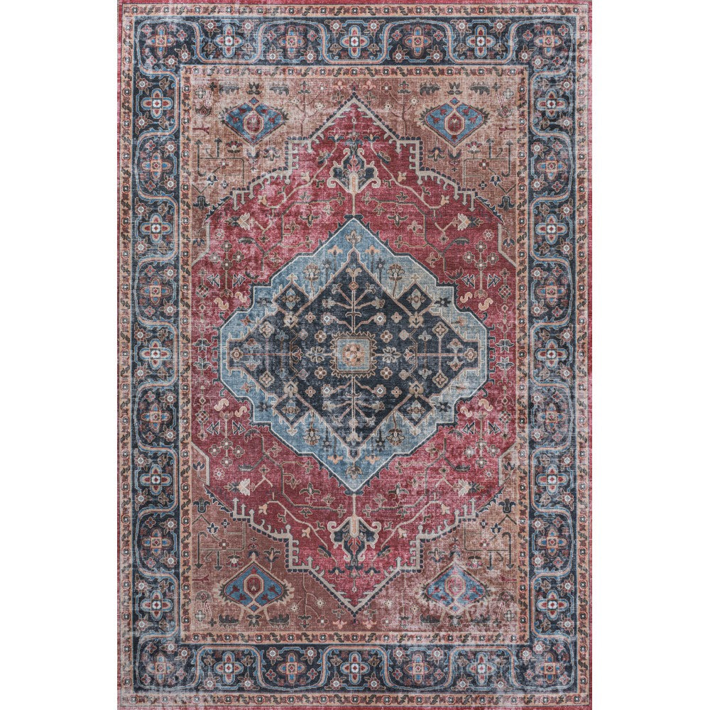 Bright ogee Medallion Washable Area Rug