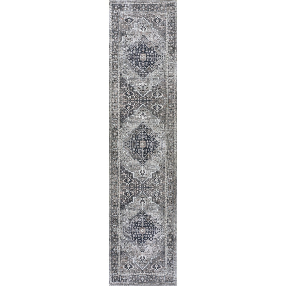 Bright ogee Medallion Washable Area Rug