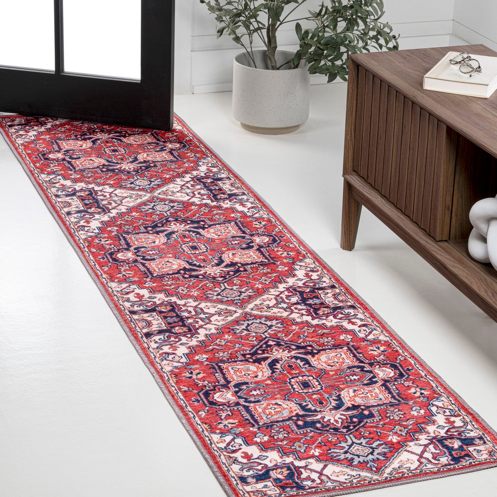 Garza Ornate Large Medallion Washable Area Rug