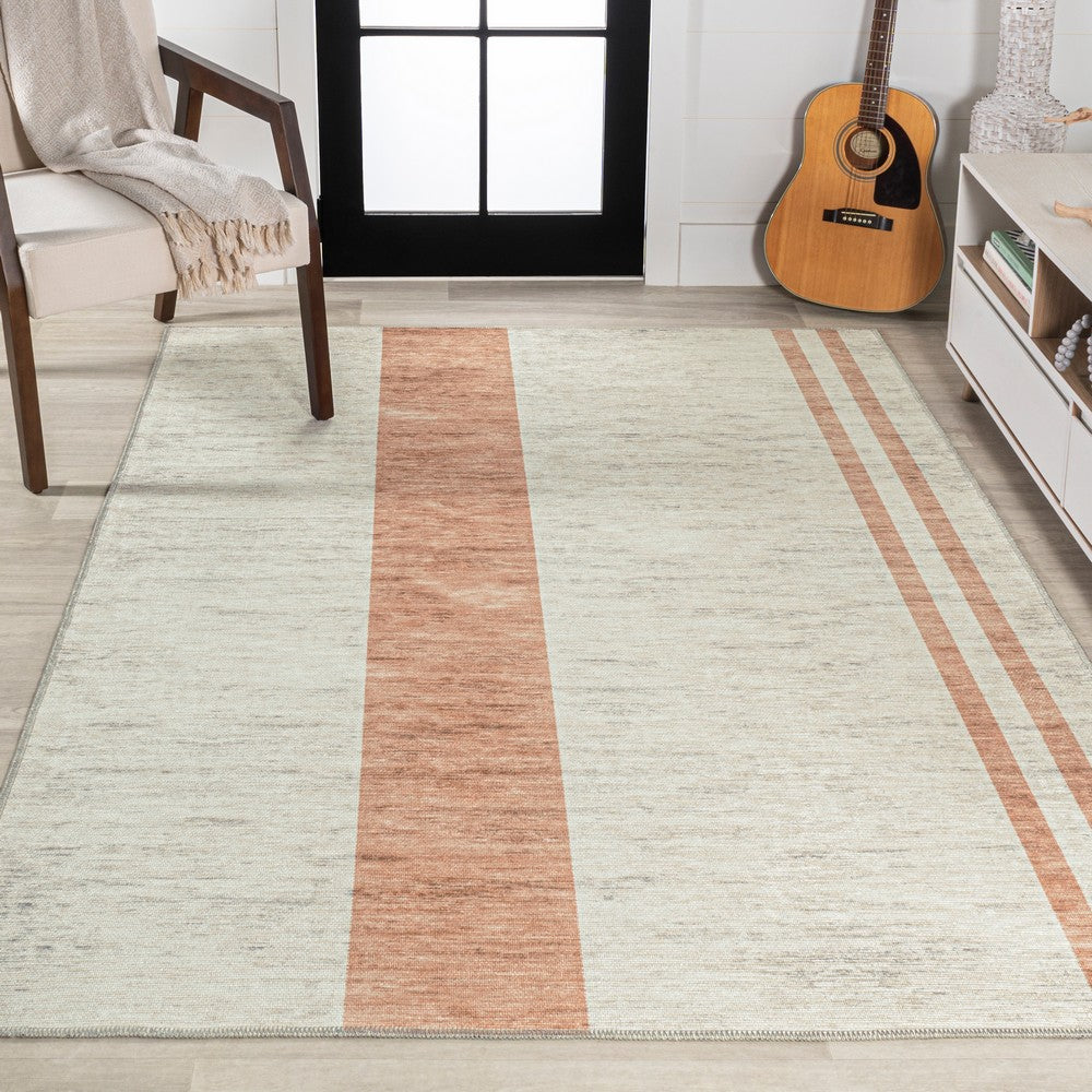 Parker Modern Distressed Stripe Machine-washable Area Rug