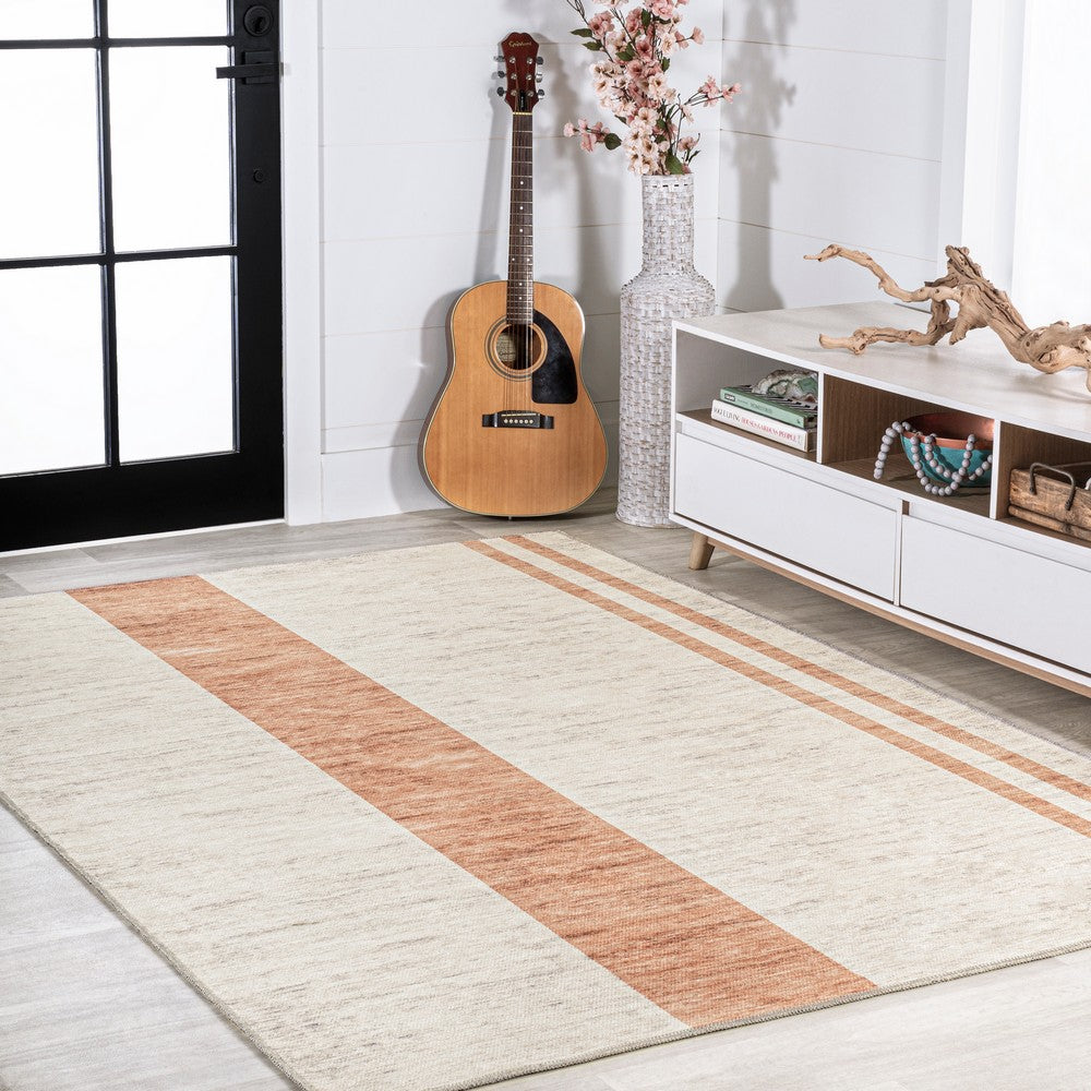 Parker Modern Distressed Stripe Machine-washable Area Rug