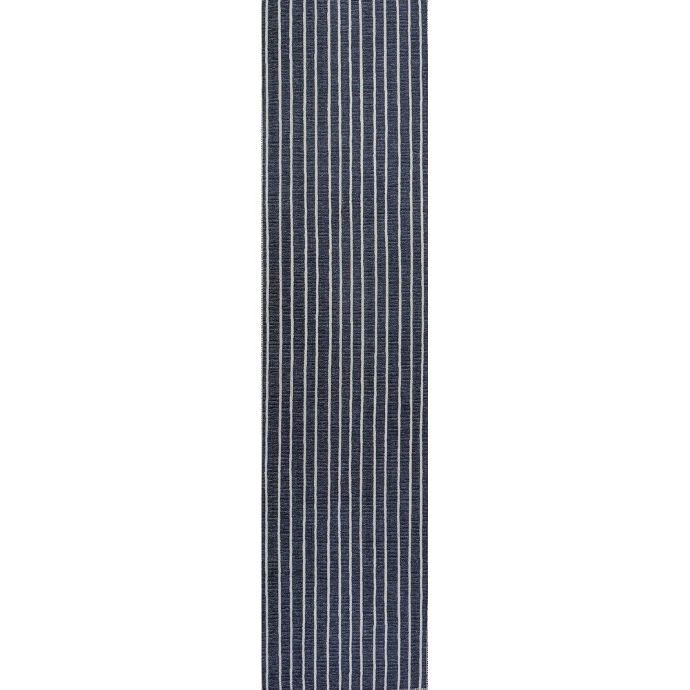 Belle Distressed Ticking Stripe Machine-washable Area Rug