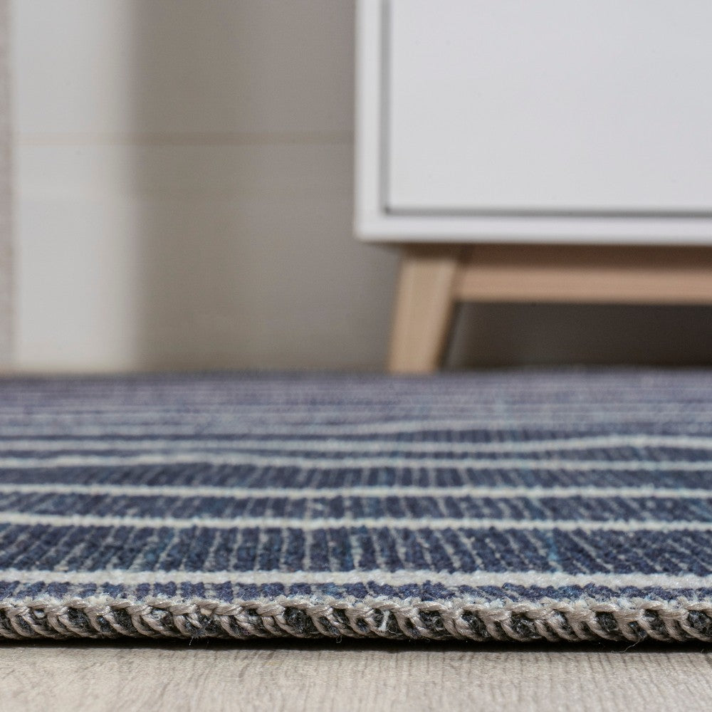 Belle Distressed Ticking Stripe Machine-washable Area Rug