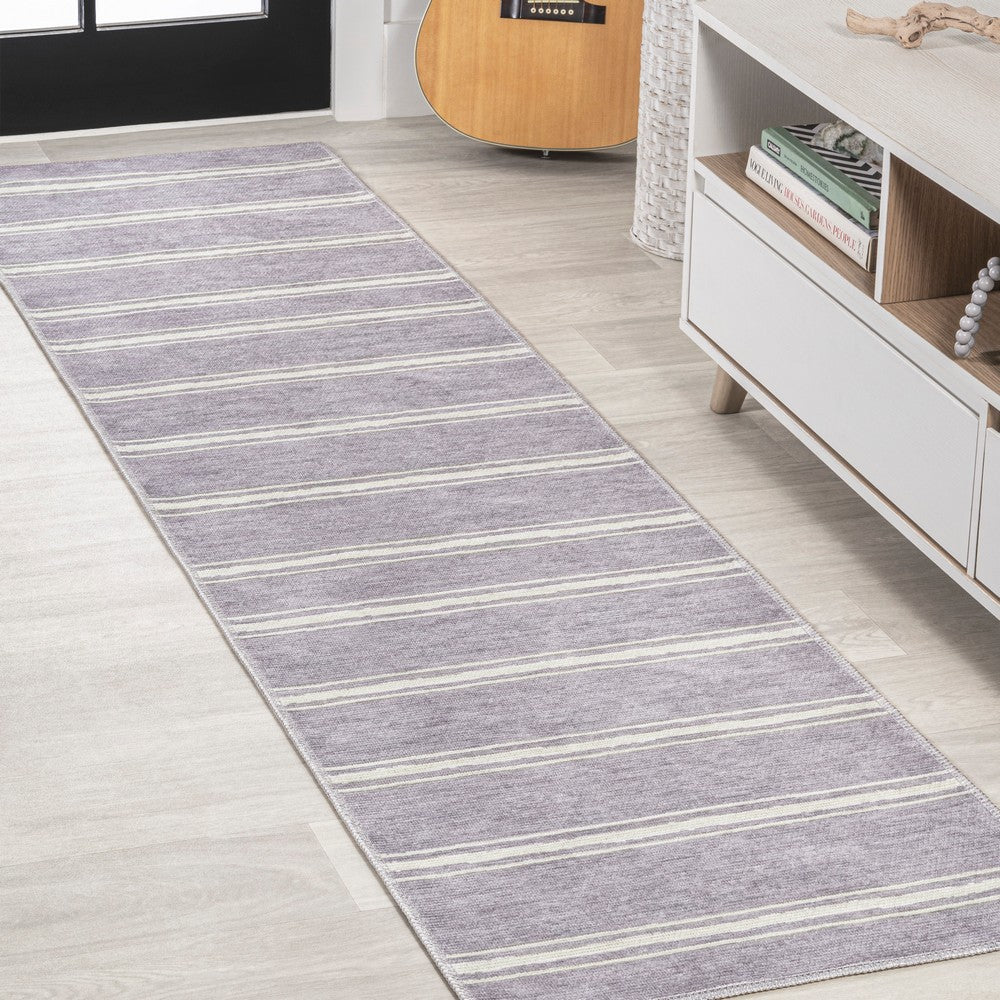 Sand Ticking Stripe Machine-washable Area Rug