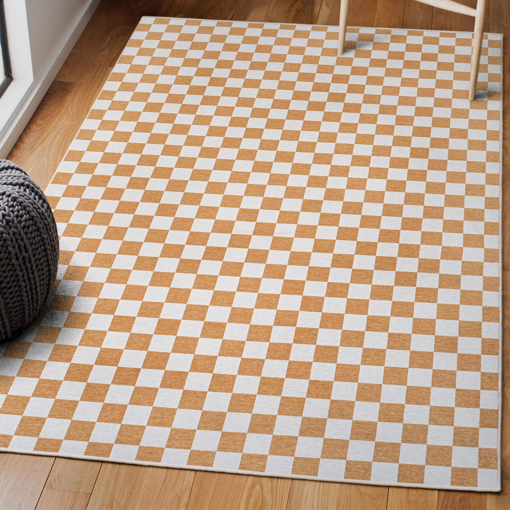 Royale Modern Cottage Checkerboard Washable Area Rug