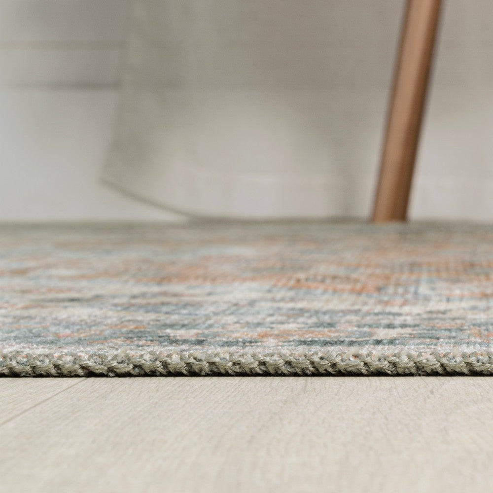 Elida Distressed Medallion Chenille Machine-washable Area Rug