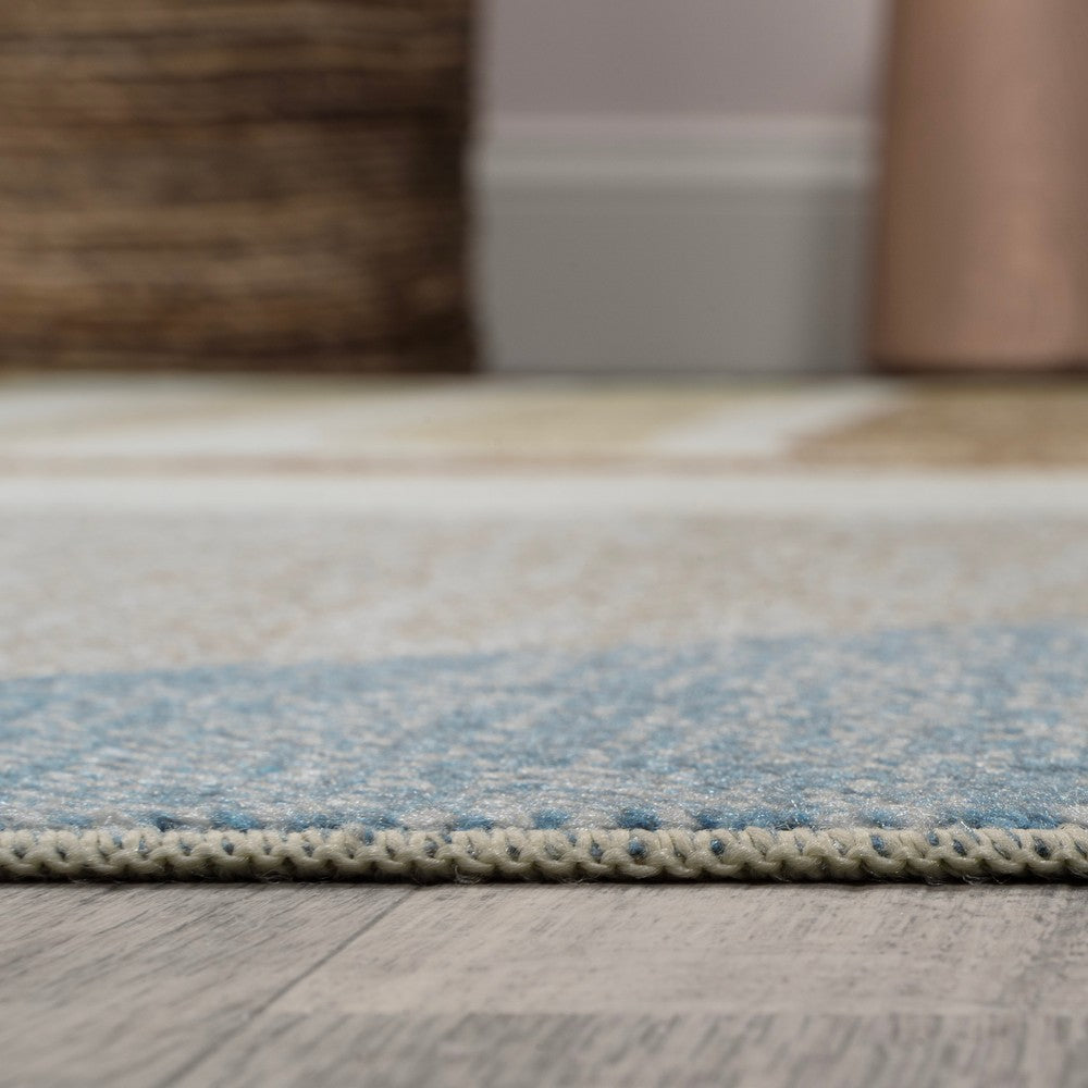 Rocks Abstract Glam Botanical Machine-Washable Area Rug