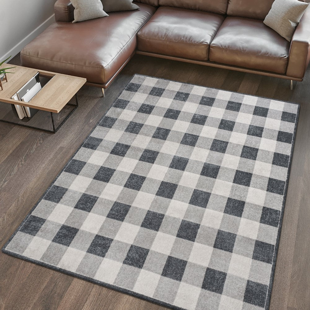 Cottage Gradient Plaid Cottage Machine-Washable Area Rug