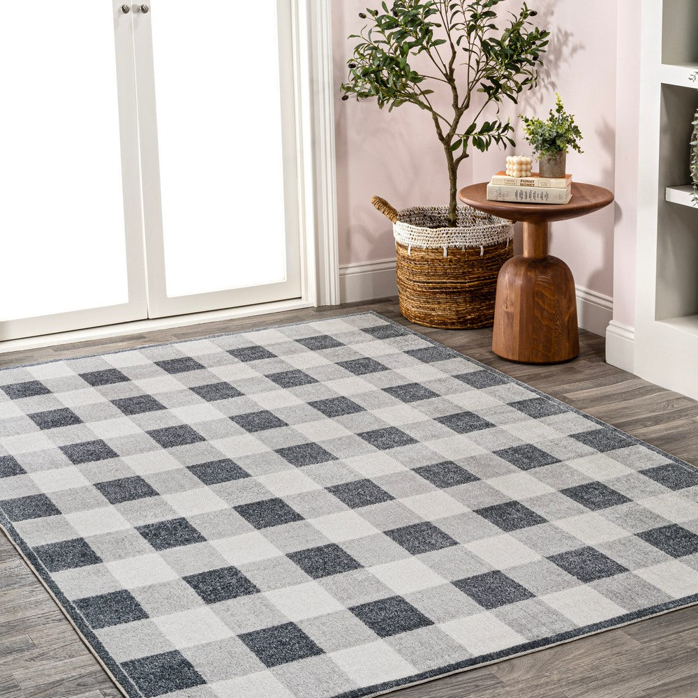 Cottage Gradient Plaid Cottage Machine-Washable Area Rug