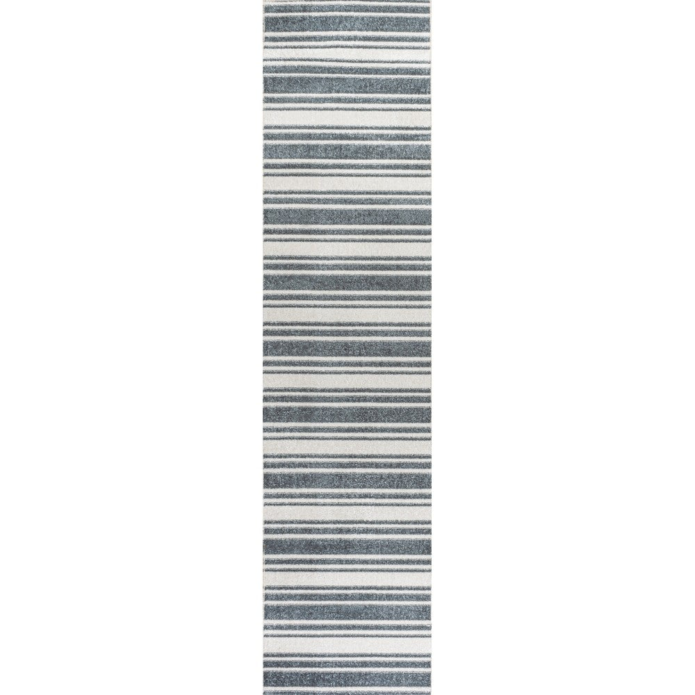 Carolina Two-Tone Striped Classic Low-Pile Machine-Washable Area Rug