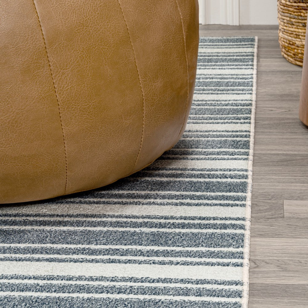 Carolina Two-Tone Striped Classic Low-Pile Machine-Washable Area Rug
