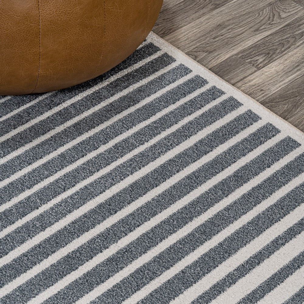 Buffalo Minimalist Striped Plaid Machine-Washable Area Rug