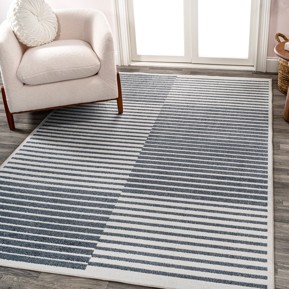 Buffalo Minimalist Striped Plaid Machine-Washable Area Rug
