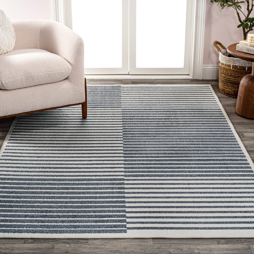 Buffalo Minimalist Striped Plaid Machine-Washable Area Rug