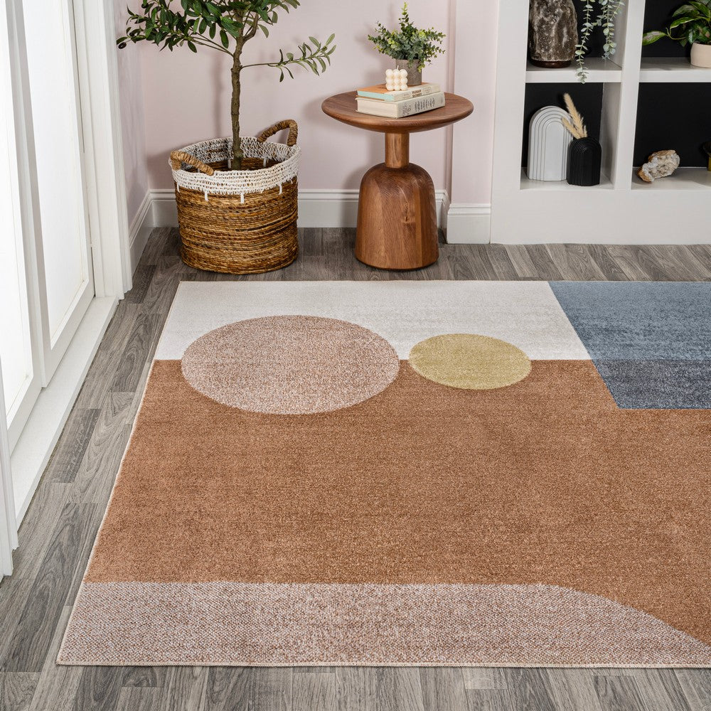 Tayse Modern Contemporary Collage Machine-Washable Area Rug