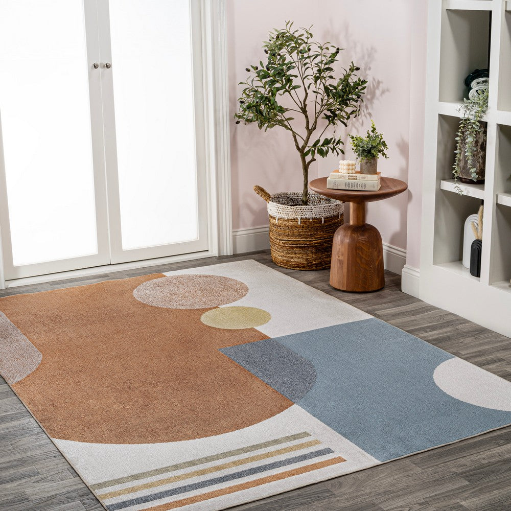 Tayse Modern Contemporary Collage Machine-Washable Area Rug