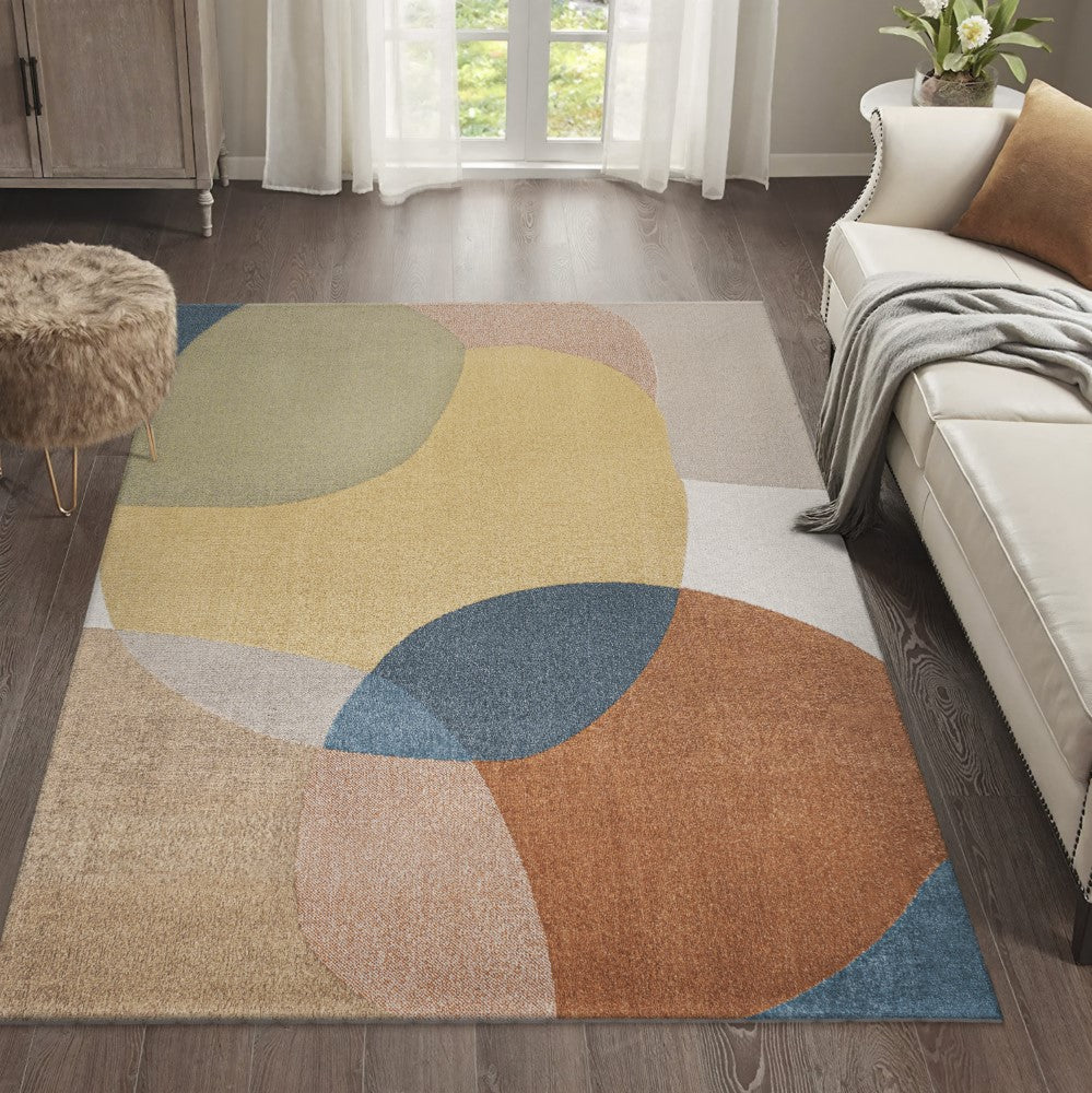 Nordic Geometric contemporary Machine-Washable Area Rug