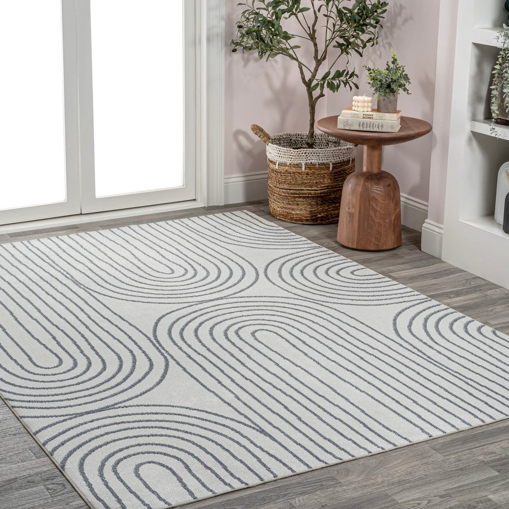Archie Contemporary Glam Geometric Machine-Washable Area Rug