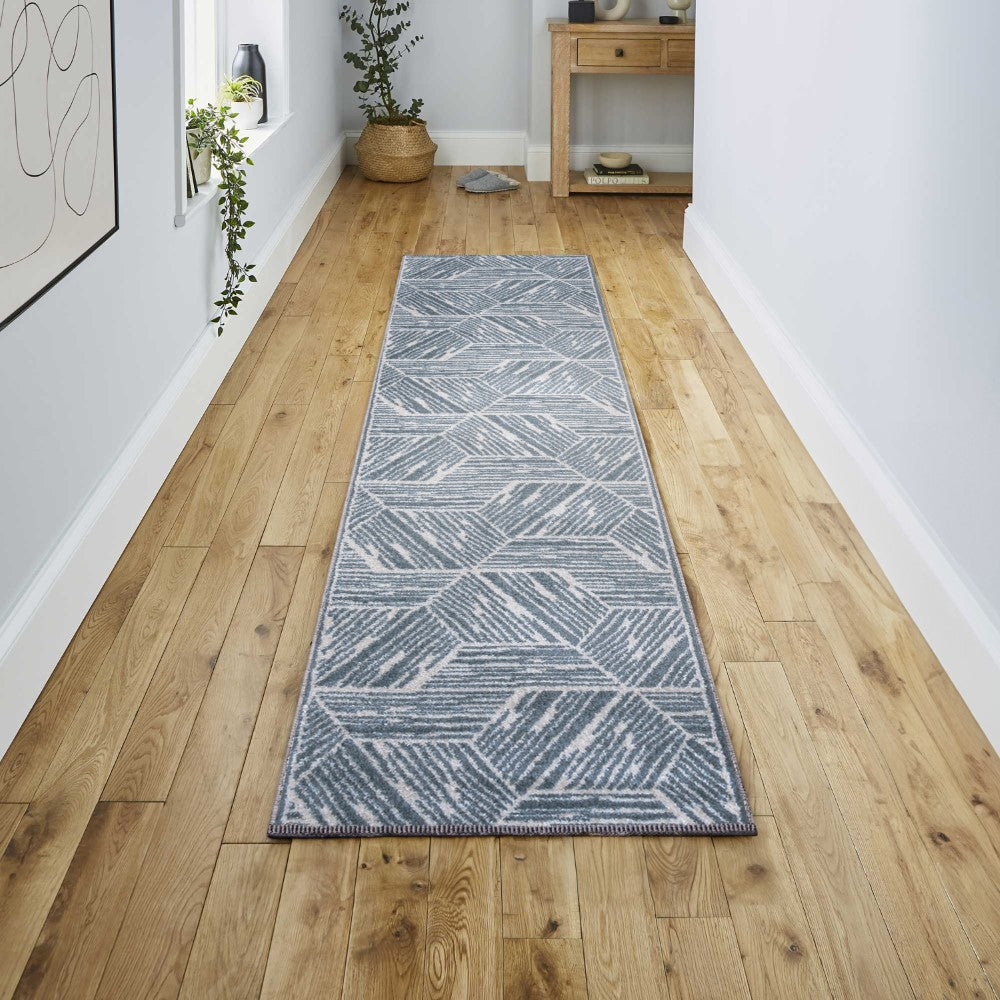 Nordic Modern Coastal Geometric Machine-Washable Area Rug