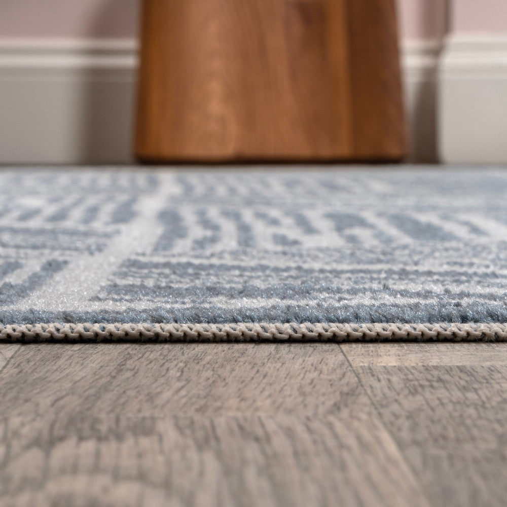 Nordic Modern Coastal Geometric Machine-Washable Area Rug