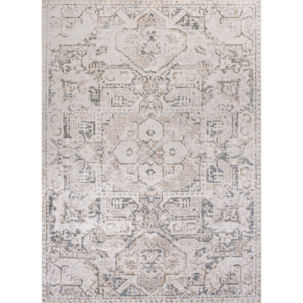 Persian Distressed Medallion Low-Pile Machine-Washable Area Rug