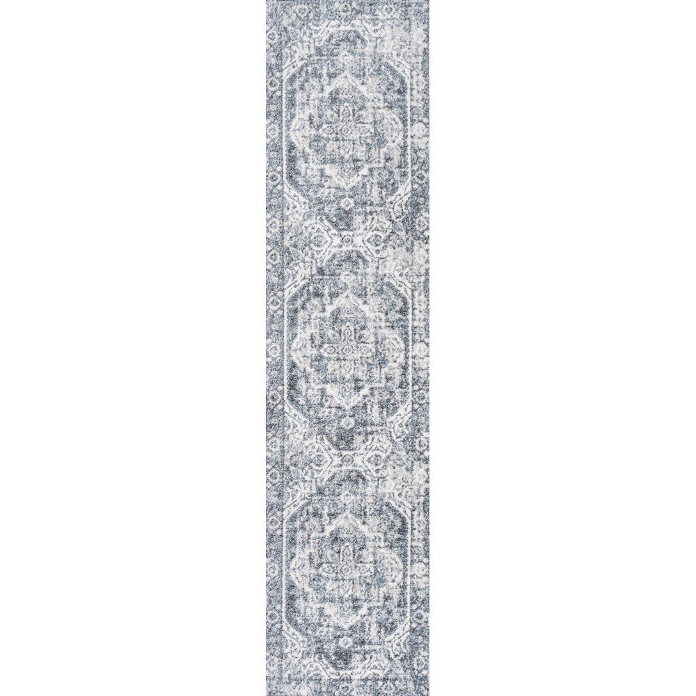 Julita Bold Distressed Medallion Low-Pile Machine-Washable Area Rug