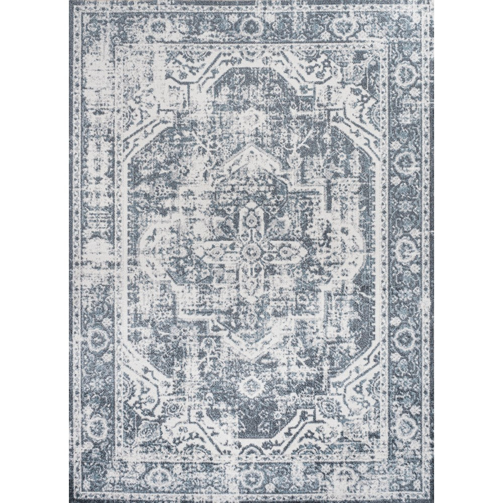 Julita Bold Distressed Medallion Low-Pile Machine-Washable Area Rug