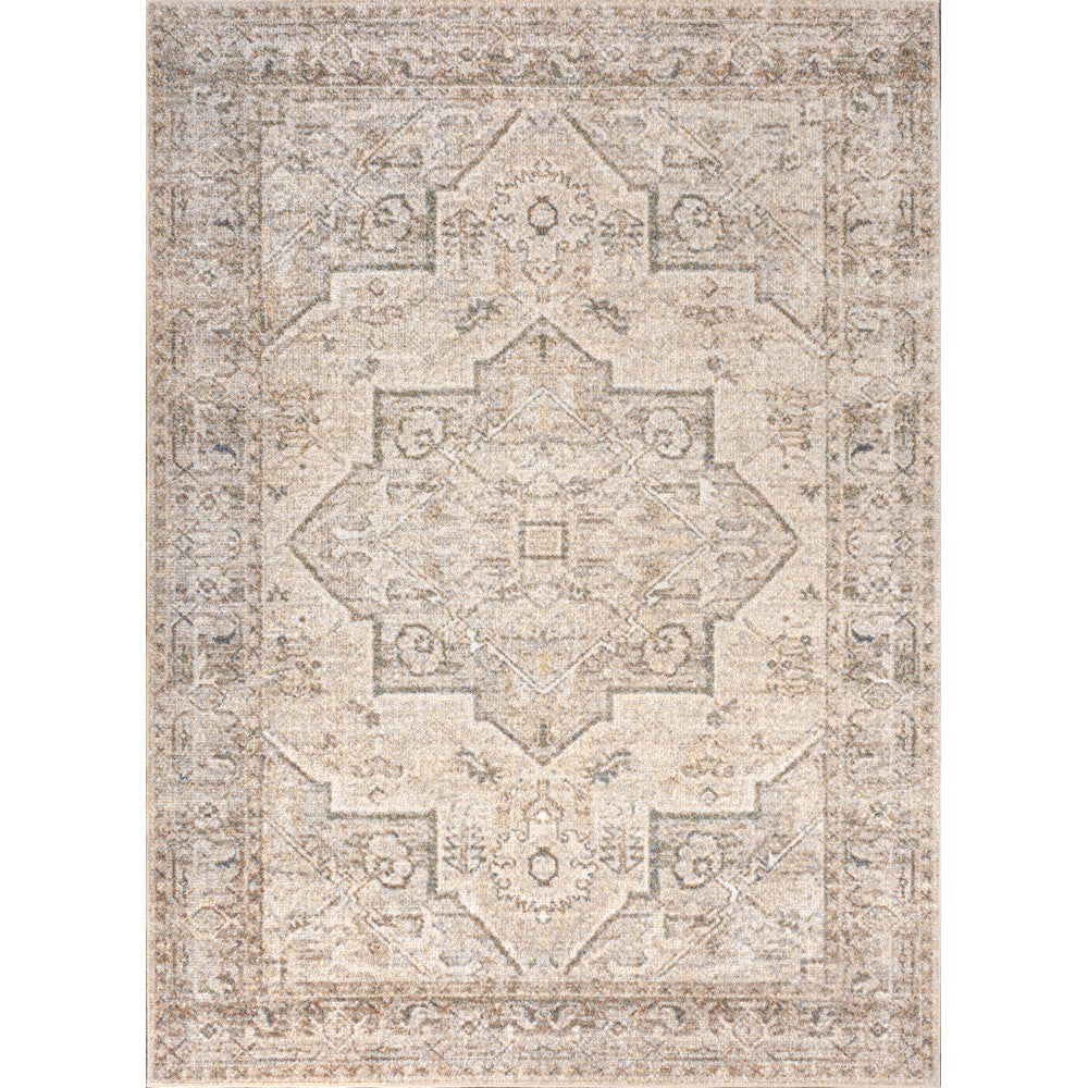 Gemini Vintage Native American Medallion Machine-Washable Area Rug
