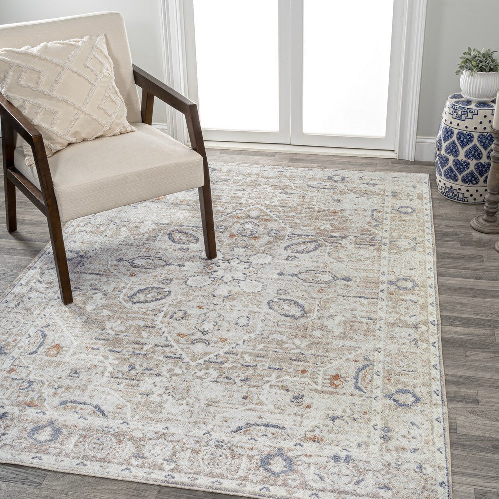 stalsme Global Medallion Low-Pile Machine-Washable Area Rug