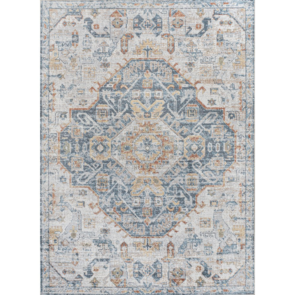 Tarifa Bohemian Medallion Low-Pile Machine-Washable Area Rug