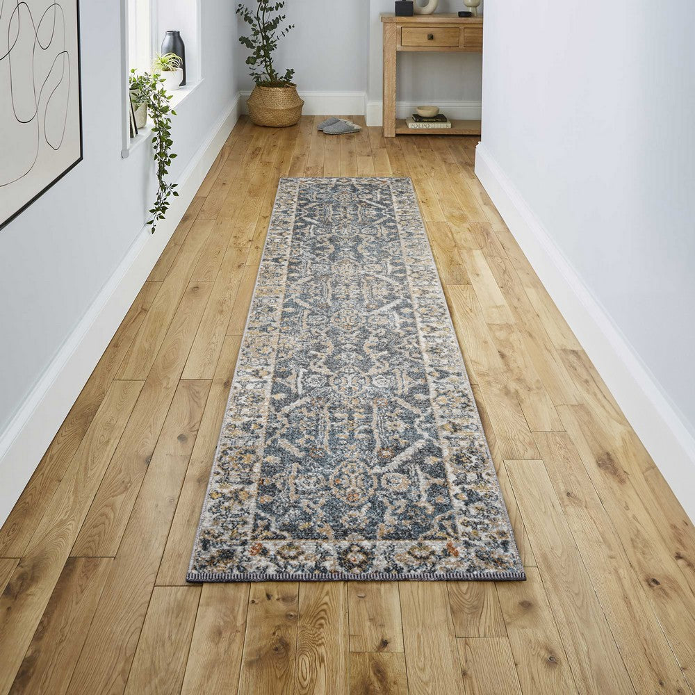 Lauren Rustic Border Low-Pile Machine-Washable Area Rug