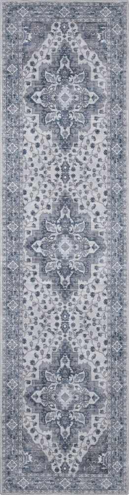 Lunara Boho Medallion Border Non-slip Machine-washable Area Rug