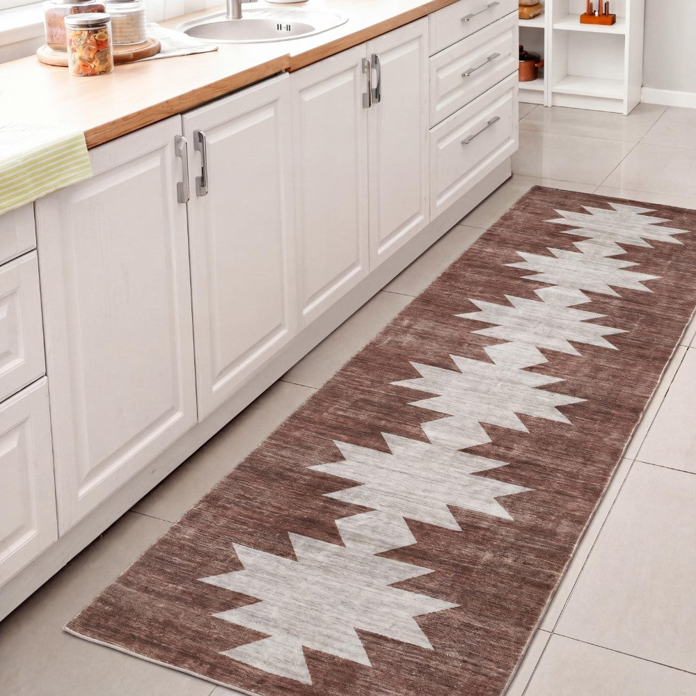 Norvale Minimalist Geometric Totem Non-slip Machine-washable Area Rug