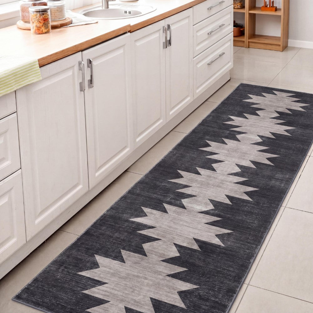 Norvale Minimalist Geometric Totem Non-slip Machine-washable Area Rug