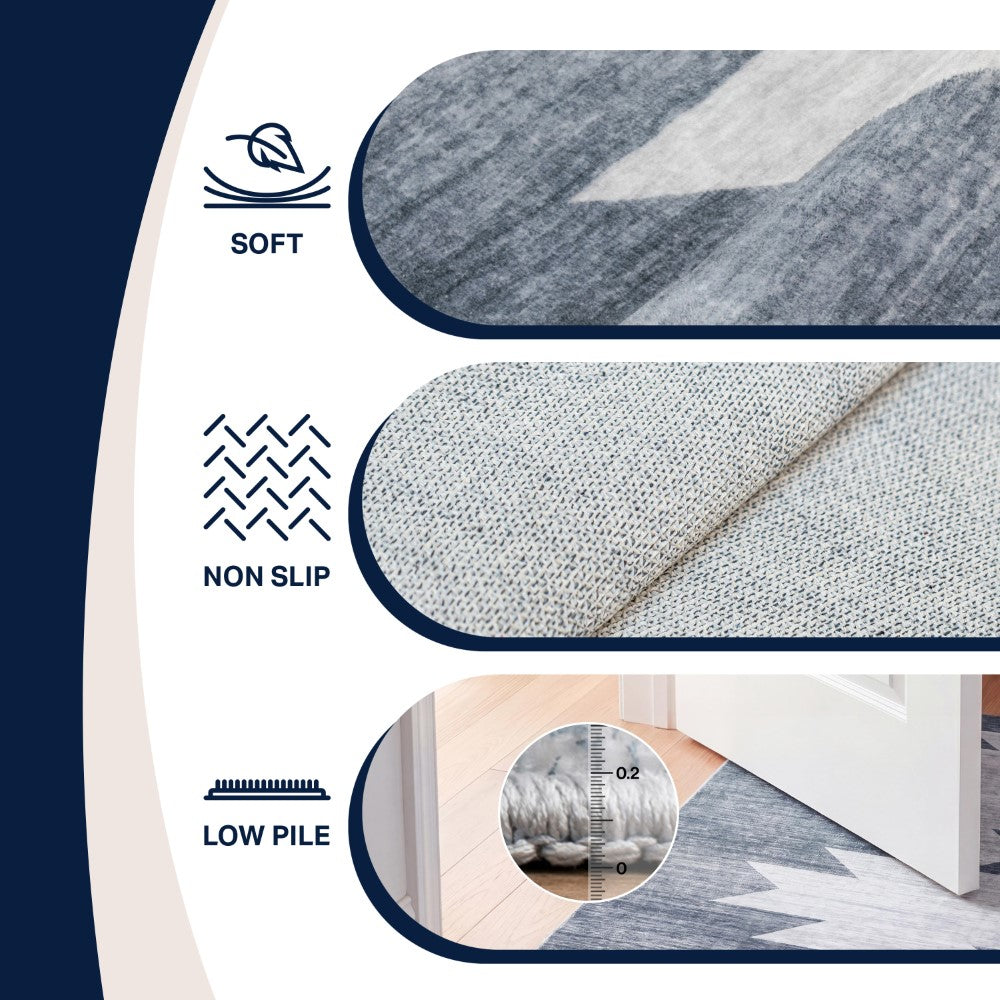 Norvale Minimalist Geometric Totem Non-slip Machine-washable Area Rug