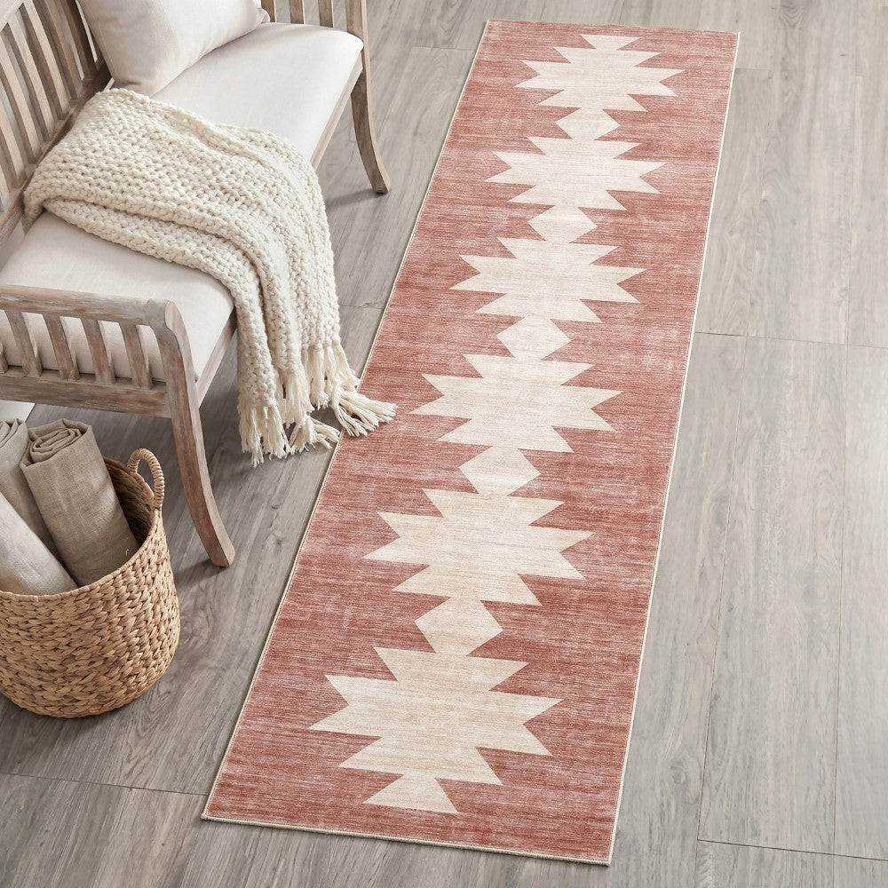 Norvale Minimalist Geometric Totem Non-slip Machine-washable Area Rug