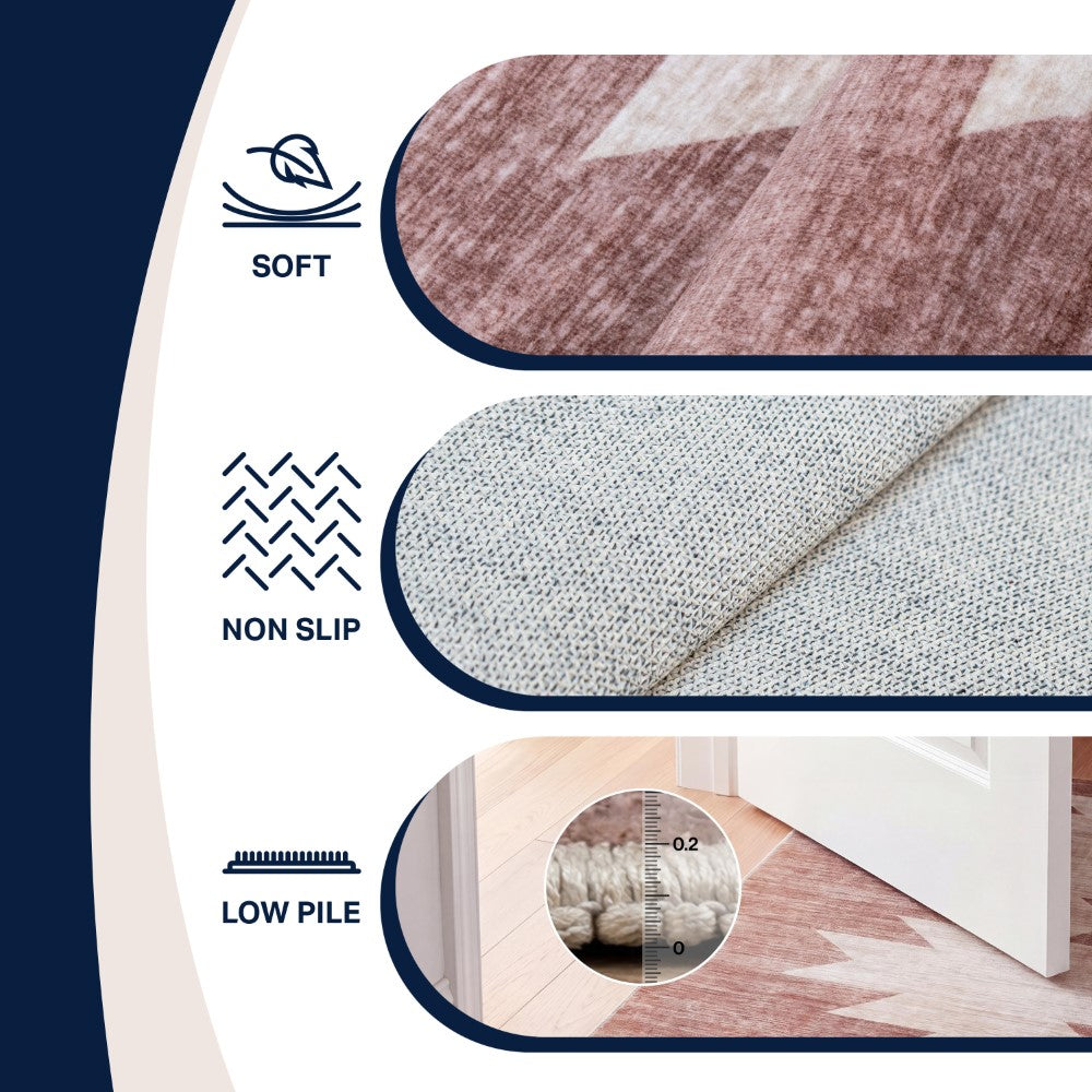Norvale Minimalist Geometric Totem Non-slip Machine-washable Area Rug