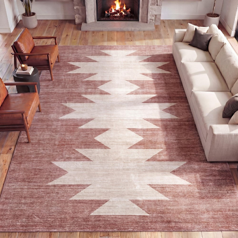 Norvale Minimalist Geometric Totem Non-slip Machine-washable Area Rug