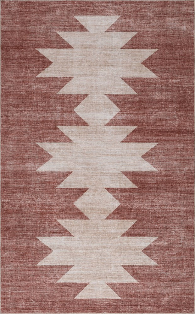 Norvale Minimalist Geometric Totem Non-slip Machine-washable Area Rug
