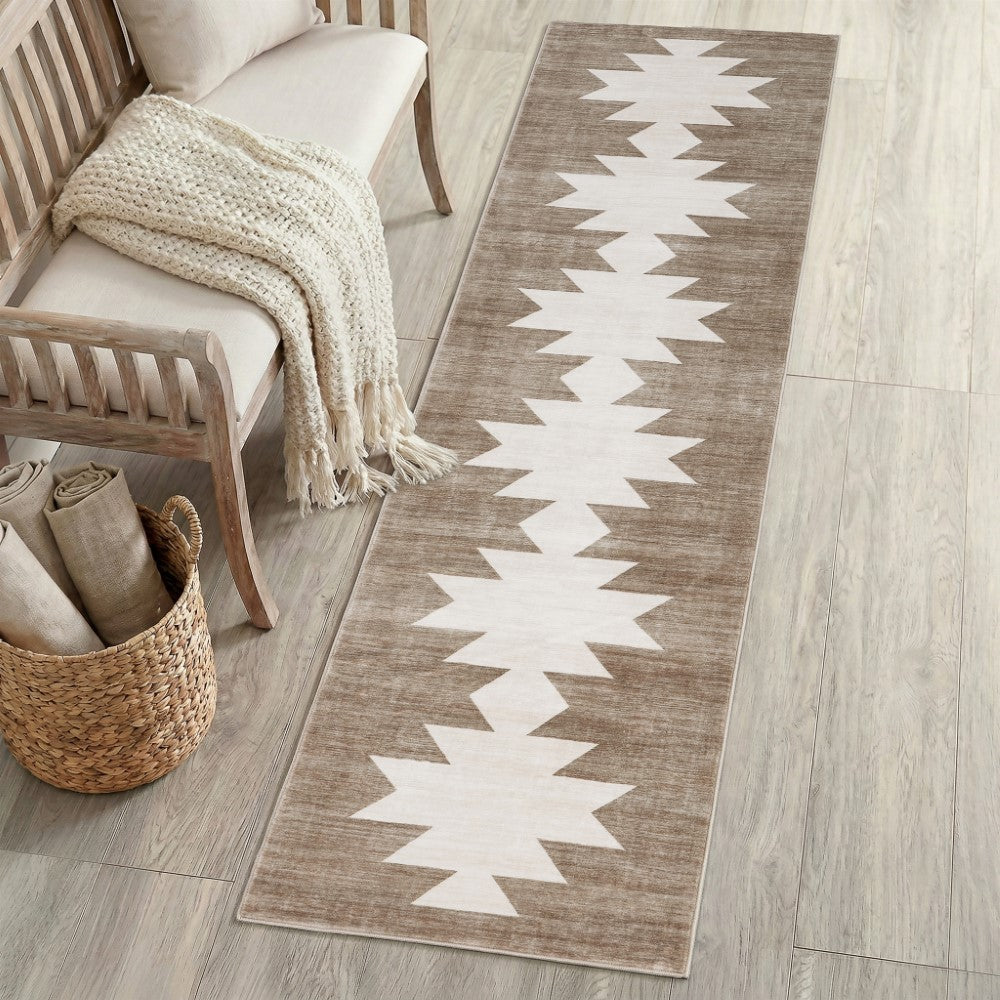Norvale Minimalist Geometric Totem Non-slip Machine-washable Area Rug