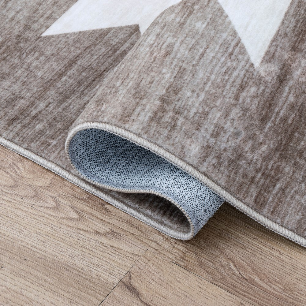 Norvale Minimalist Geometric Totem Non-slip Machine-washable Area Rug