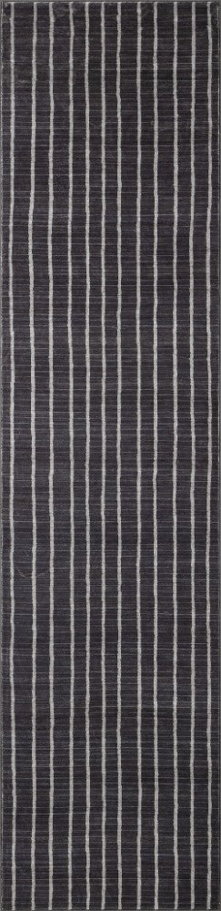 Mirelle Distressed Ticking Stripe Non-slip Machine-washable Area Rug