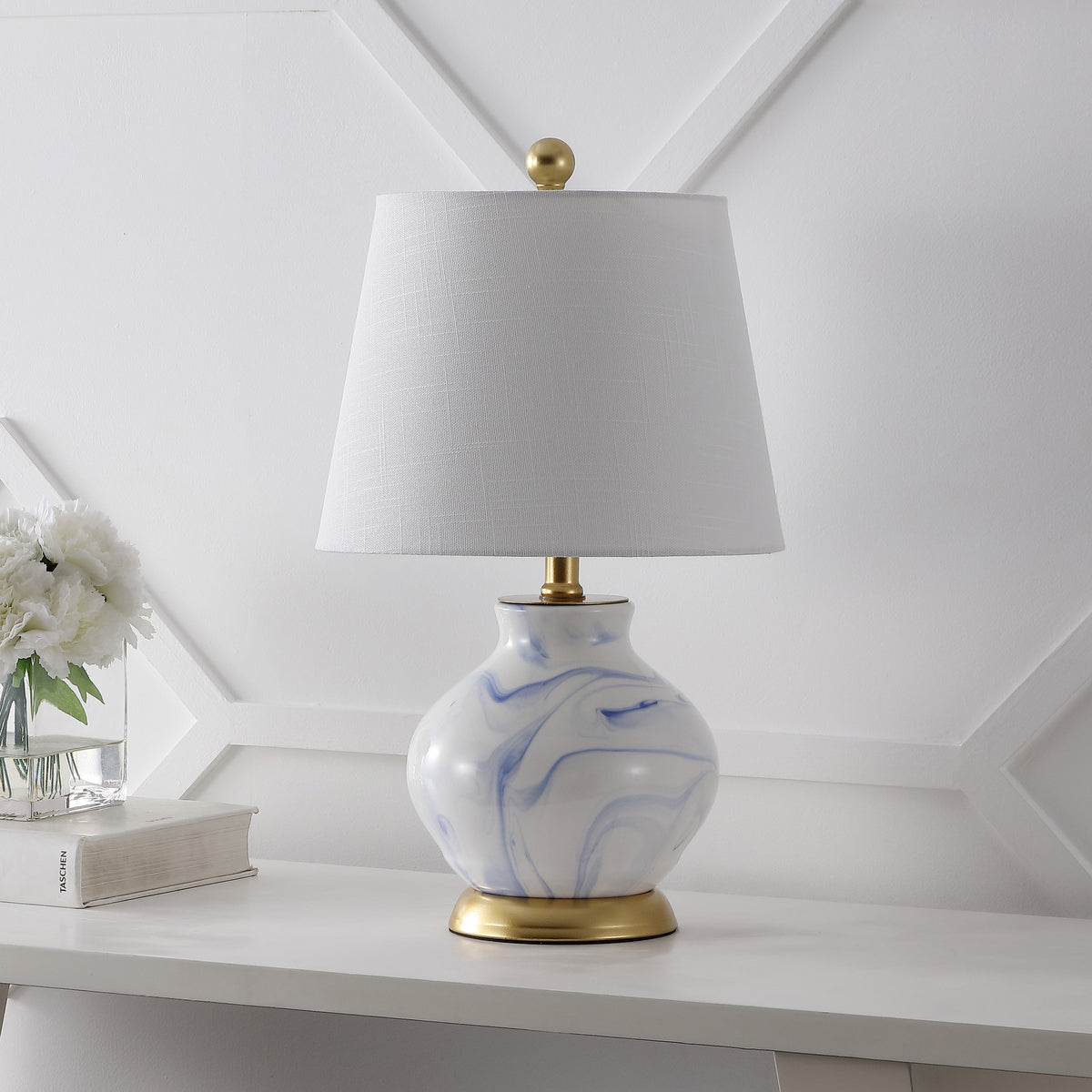 Skyler 20.5" Marbleized Ceramic LED Table Lamp
