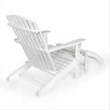 Eucalyptus 2-Piece Traditional Rustic Acacia Wood Adirondack Chair with Detachable Ottoman