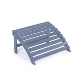 Eucalyptus 2-Piece Traditional Rustic Acacia Wood Adirondack Chair with Detachable Ottoman
