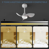 Albini 22" Contemporary Minimalist 6-Speed Metal Mobile-App/Remote-Controlled Dimmable Smart Integrated LED Ceiling Fan