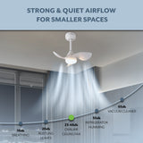 Albini 22" Contemporary Minimalist 6-Speed Metal Mobile-App/Remote-Controlled Dimmable Smart Integrated LED Ceiling Fan