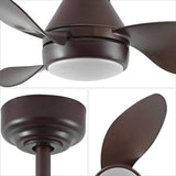 Albini 22" Contemporary Minimalist 6-Speed Metal Mobile-App/Remote-Controlled Dimmable Smart Integrated LED Ceiling Fan