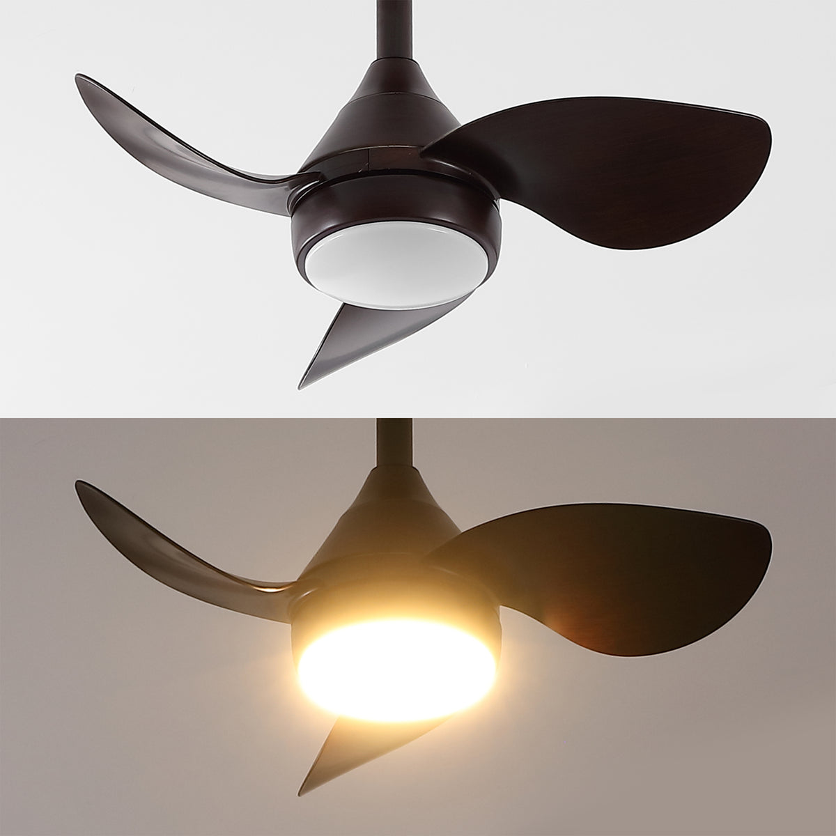 Albini 22" Contemporary Minimalist 6-Speed Metal Mobile-App/Remote-Controlled Dimmable Smart Integrated LED Ceiling Fan