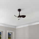 Albini 22" Contemporary Minimalist 6-Speed Metal Mobile-App/Remote-Controlled Dimmable Smart Integrated LED Ceiling Fan